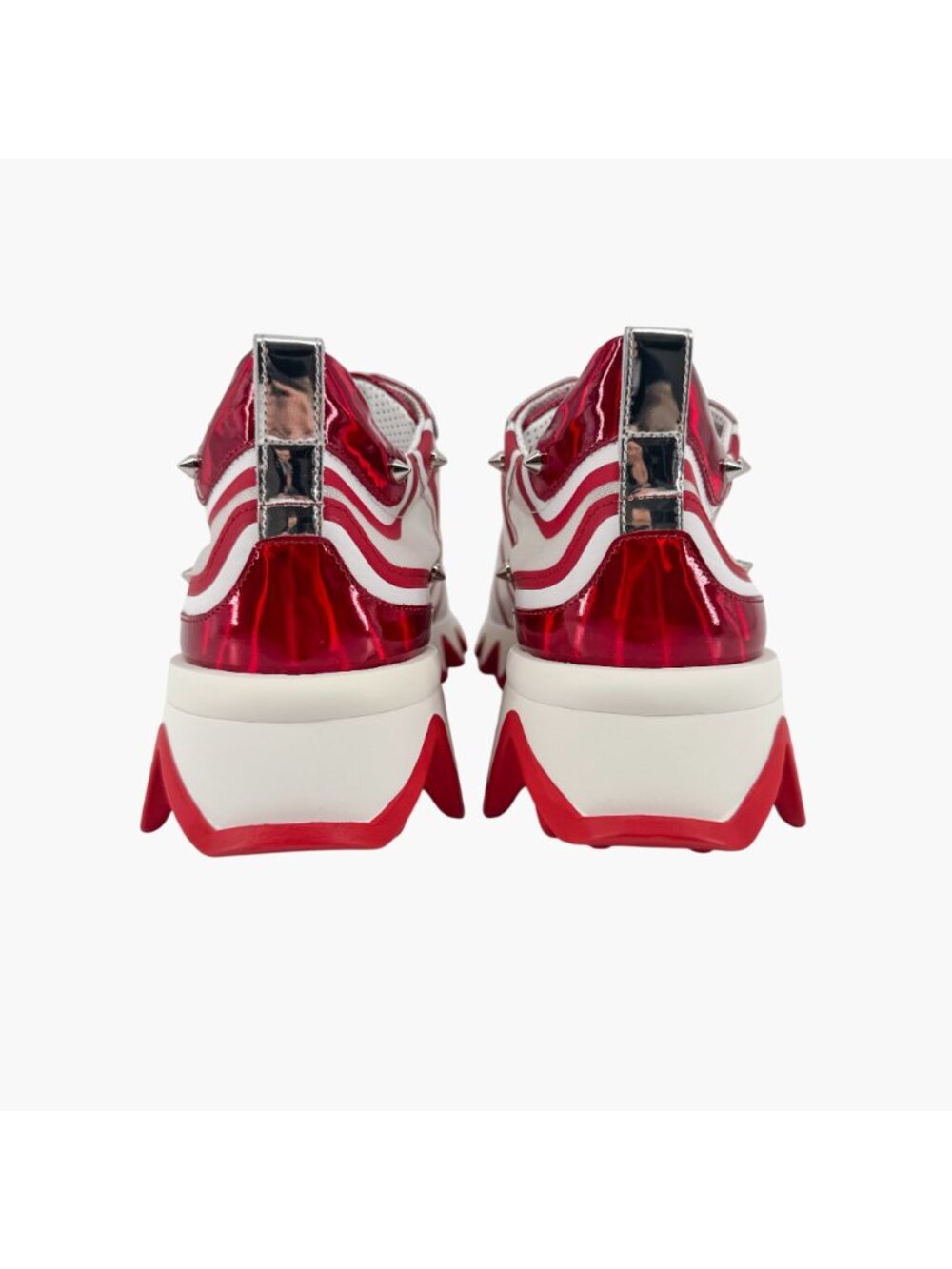 Christian Louboutin Sharkina White Mesh Red Sneakers Size 38.5 US 8.5 Women 6969 - Picture 8 of 15